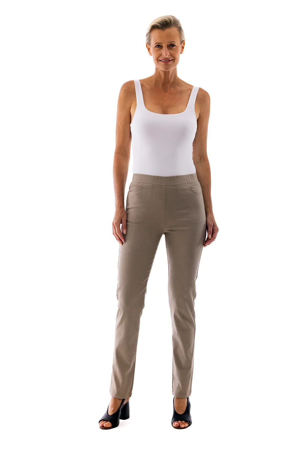 Straight Leg Pull Pants by Cafe Latte - Donkey