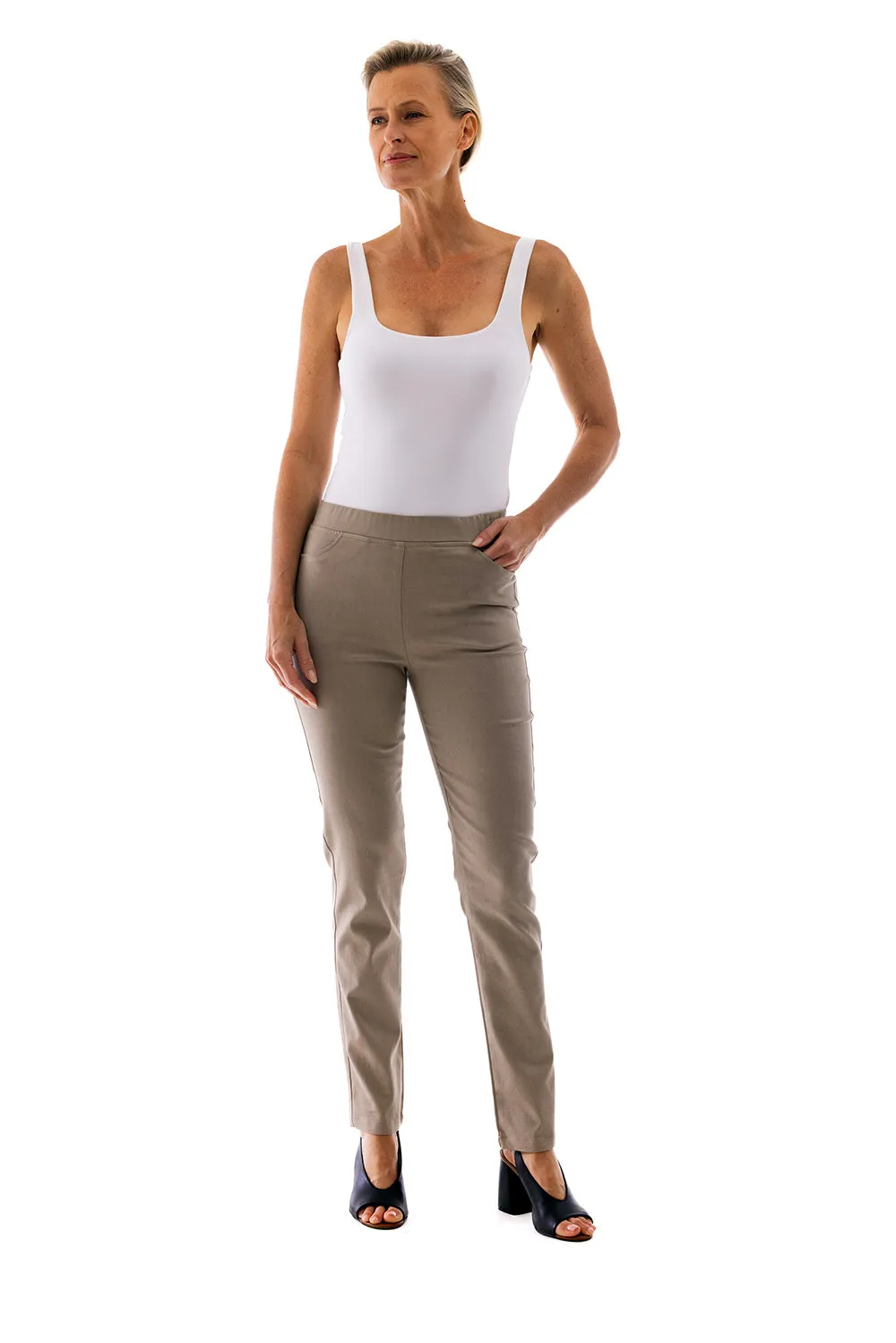Straight Leg Pull Pants by Cafe Latte - Donkey