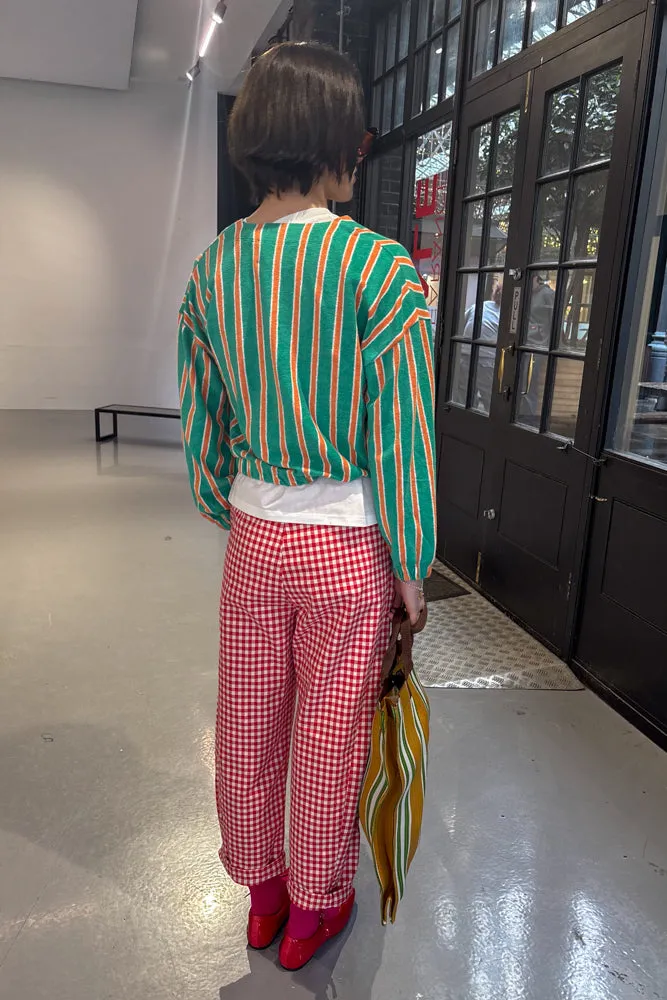 The Tiny Big Sister Towelling Striped Bomber Jacket