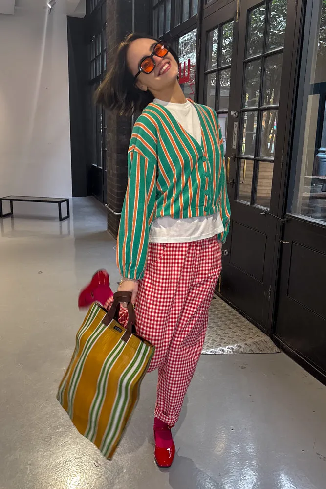 The Tiny Big Sister Towelling Striped Bomber Jacket