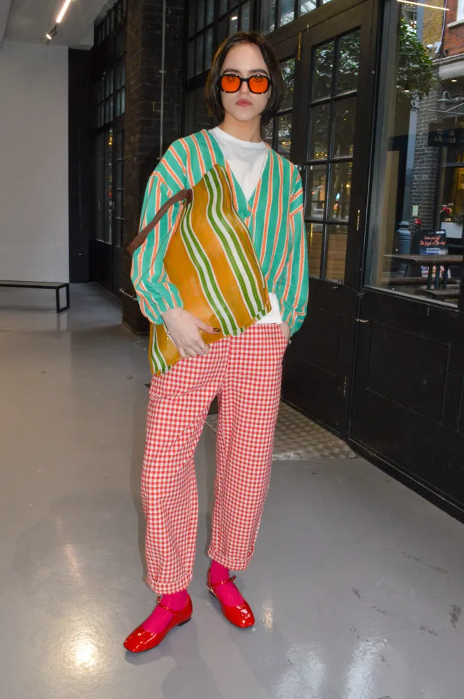 The Tiny Big Sister Towelling Striped Bomber Jacket