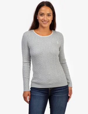 TIPPED SOFT CABLE CREW NECK SWEATER