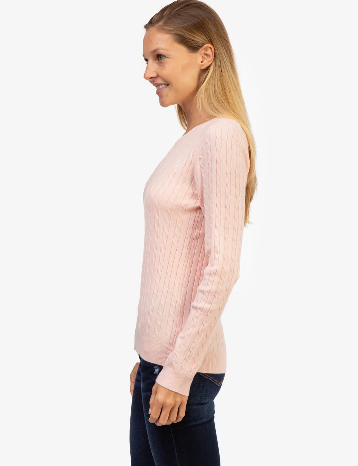 TIPPED SOFT CABLE CREW NECK SWEATER