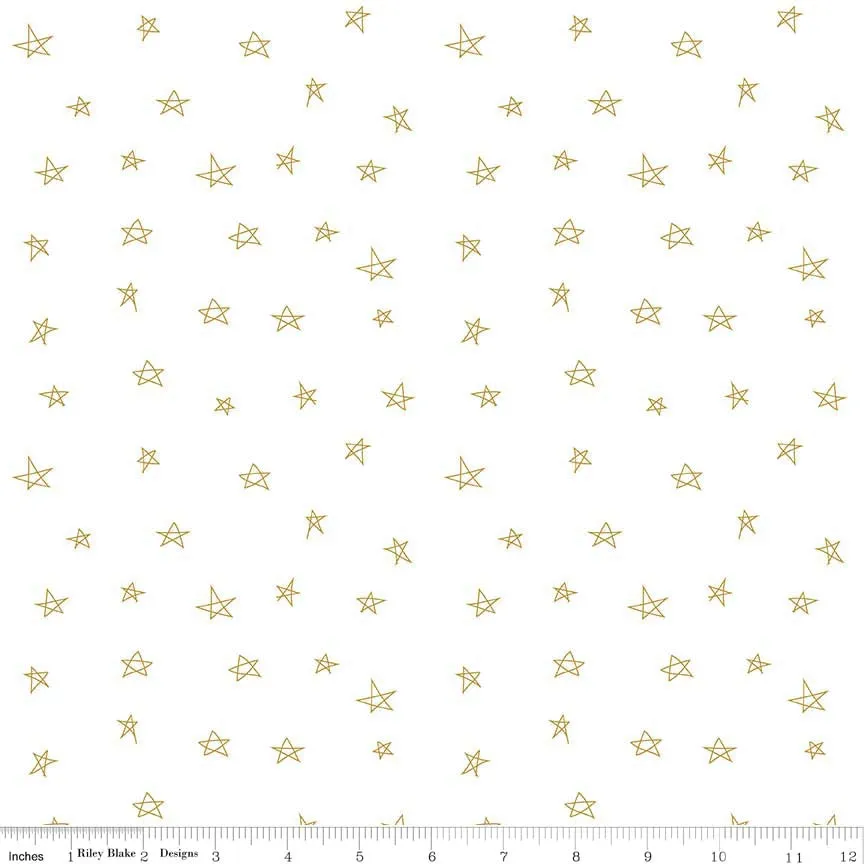 When Skies are Grey Star Gold Double Gauze