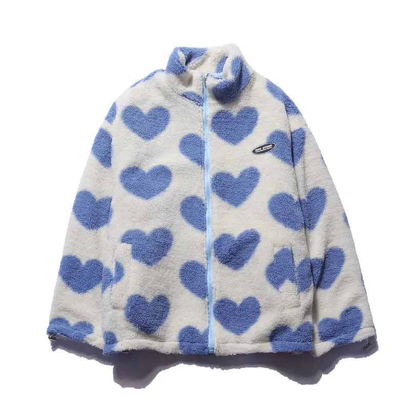 Women Heart Fleece Jacket