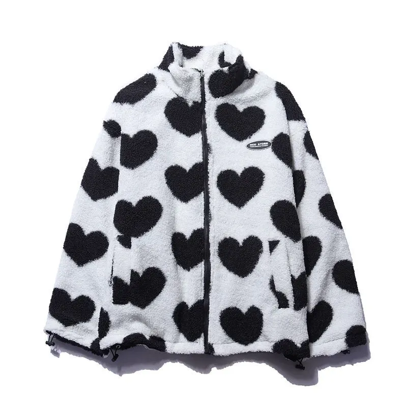 Women Heart Fleece Jacket