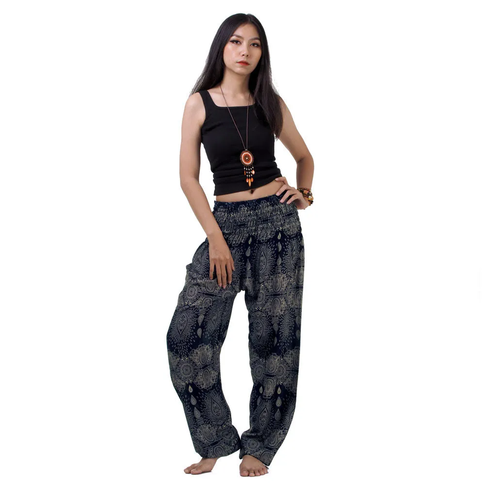 Women’s Mandala Harem Pants Black Night Sky
