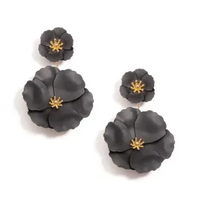 ZENZII - Platinum Metallic Flower Earring